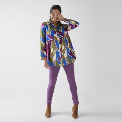 Jeggings din twill, pentru silueta înaltă