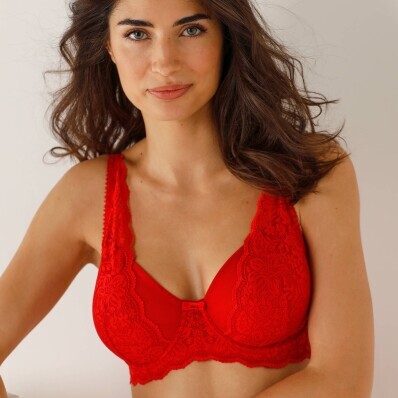 Přiléhavá podprsenka z krajky a tylu Guspini zn. Confidence Lingerie®, s kosticemi