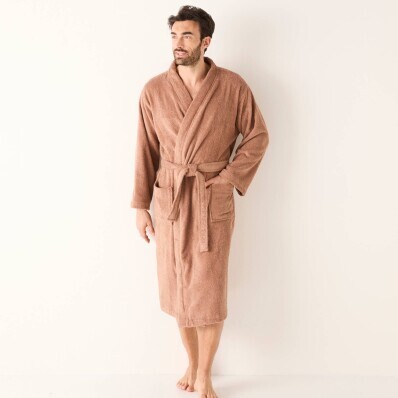 Jednofarebný župan pre dospelých z buklé froté zn. Colombine® s kimono golierom