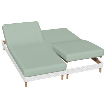Jednobarevné napínací prostěradlo na polohovací postel, flanel, hloubka rohů 26 cm