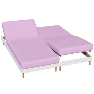 Jednobarevné napínací prostěradlo na polohovací postel, flanel, hloubka rohů 26 cm