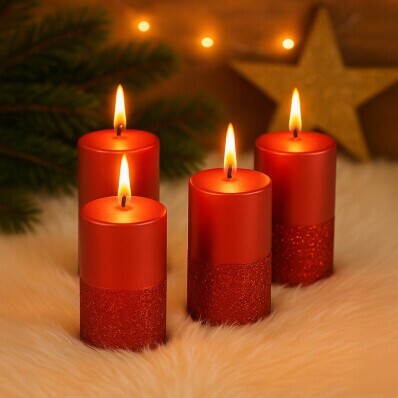 Voskové svíčky, sada 4 ks