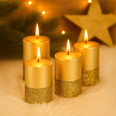 Voskové sviečky, sada 4 ks