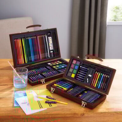 Maliarska súprava v drevenom kufríku