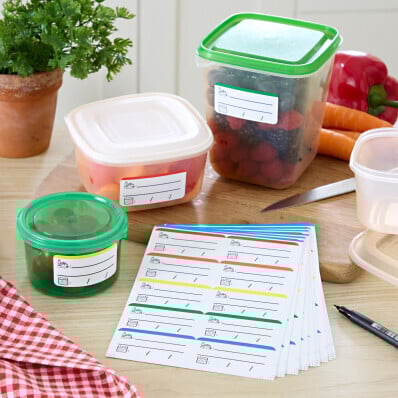 100 popisovacích štítkov do mrazničky