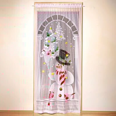 LED záclona na dveře Sněhulák