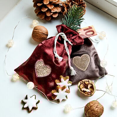 2 оксамитові мішечки Серце