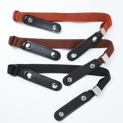 3 ремені без пряжки, коньячний + темно-коричневий + чорний