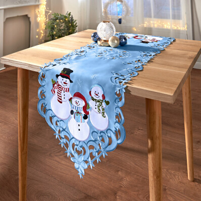 Obrus Snehuliak 130 x 40 cm