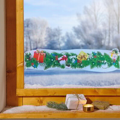 Naklejka okienna Świąteczna girlanda