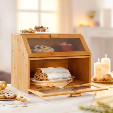 Dvojposchodový chlebník z bambusu