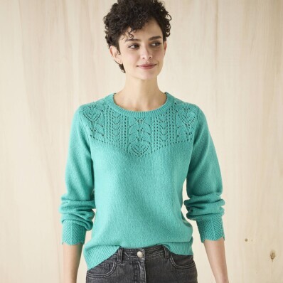 Pulóver áttört mintával