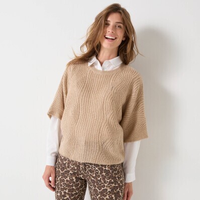 Sweter z rękawami nietoperzowymi do łokci