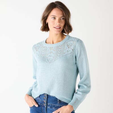 Пуловер з ажурним візерунком