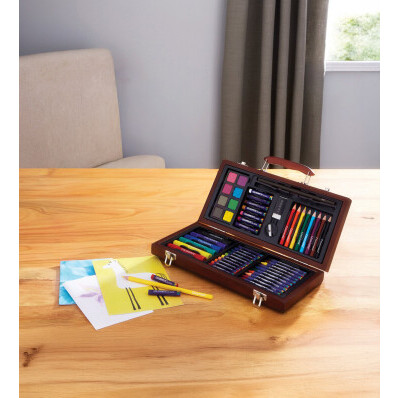 55 részes festőszett fabőröndben