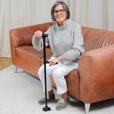 Štvorbodová vychádzková palica so svetlom a alarmom