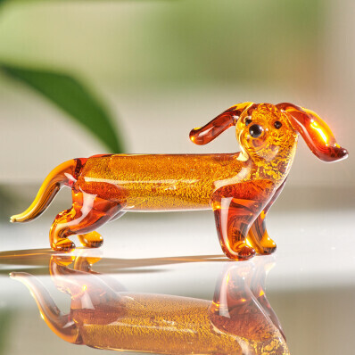 Skleněná miniatura  Jezevčík