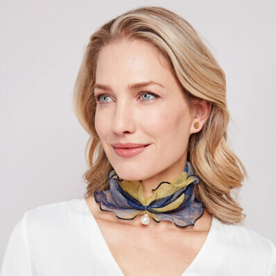 Šifonový šátek s perlou  Moře