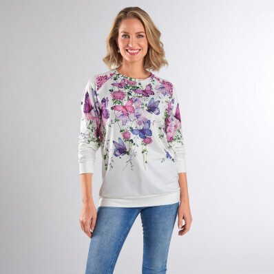 Dámské tričko s dlouhým rukávem Motýli