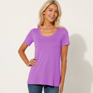 Jednobarevné tričko s kulatým výstřihem, bio bavlna