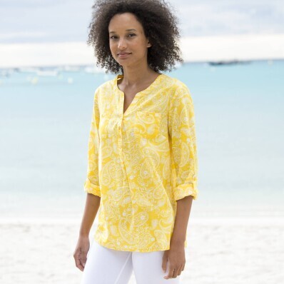 Туніка з закатаними рукавами, з принтом