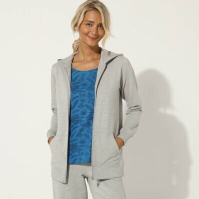 Bunda na zip s kapucí, česaný molton