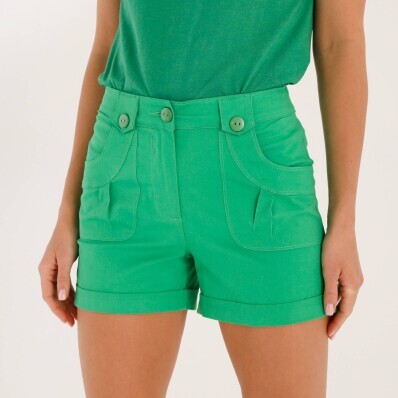 Strečové šortky s ohrnutím