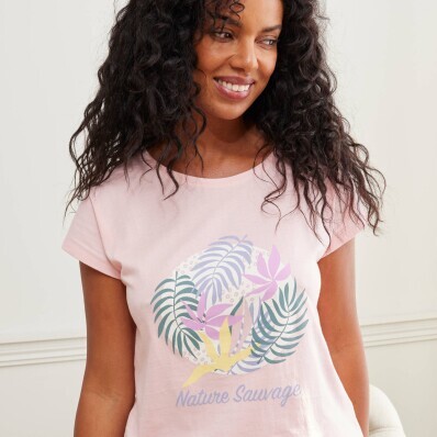 Pyžamové tričko s krátkymi rukávmi a potlačou Nature Sauvage