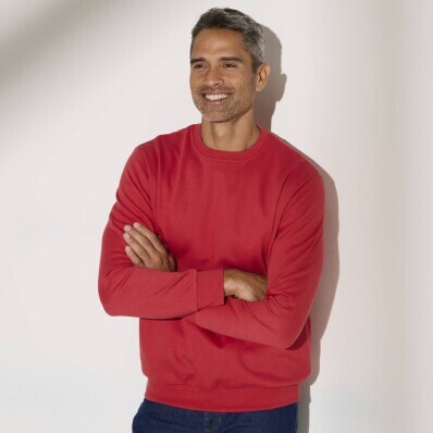 Mikina s okrúhlym výstrihom z česaného moltonu