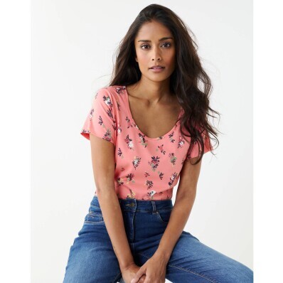 Tričko s krátkými rukávy a potiskem květin