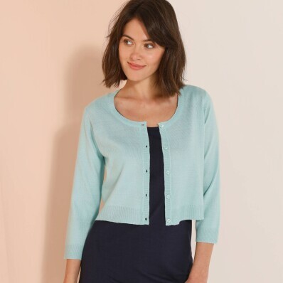 Трикотажне болеро на ґудзиках з рукавами 3/14