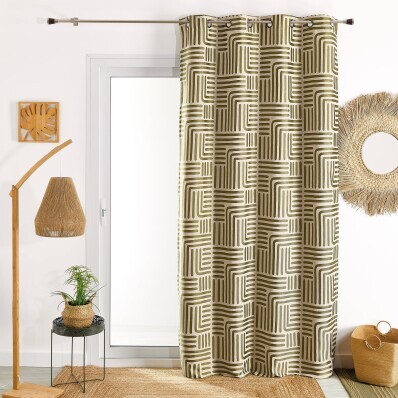 Perdea jacquard cu imprimeu de linii