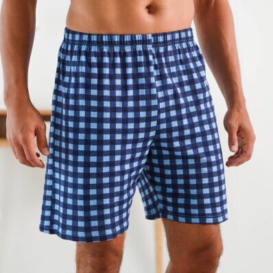 Pantaloni scurți de pijama cu imprimeu în carouri