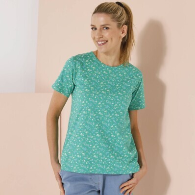 Tricou cu imprimeu și mâneci scurte