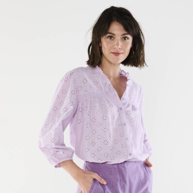 Bluzka Madeira z falbanką i rękawami 3/4