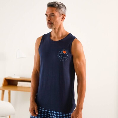 Tricou de pijama cu imprimeu central