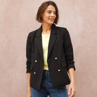 Blejzr s dvouřadým zapínáním na knoflíky