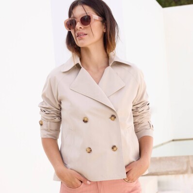 Krátky nepremokavý trenčkot