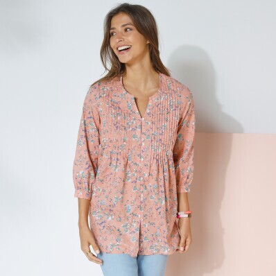 Tunika z samosą i kwiatowym nadrukiem