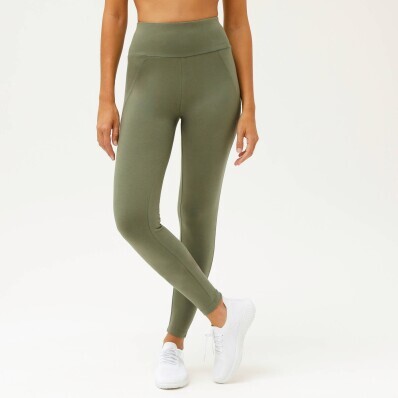 Jednobarevné sportovní legíny s vysokým pasem