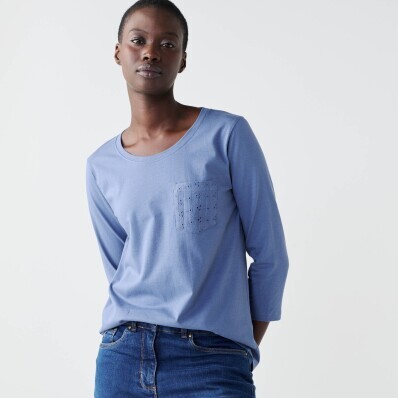 Tričko s madeirovou výšivkou