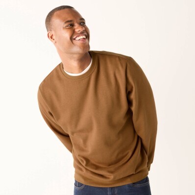 Mikina s okrúhlym výstrihom z česaného moltonu