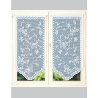 1 pereche de perdele din dantelă cu motiv floral