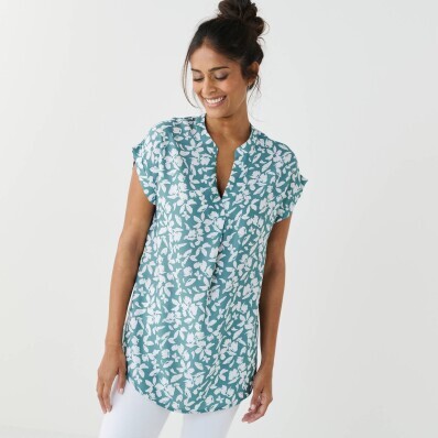 Tunika krátkymi rukávmi a potlačou