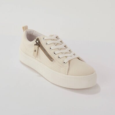 Plátené tenisky so zipsom a šnúrkami