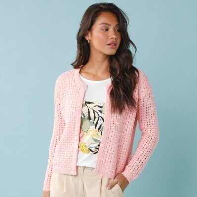 Krátký kardigan se vzorem, pro menší postavu