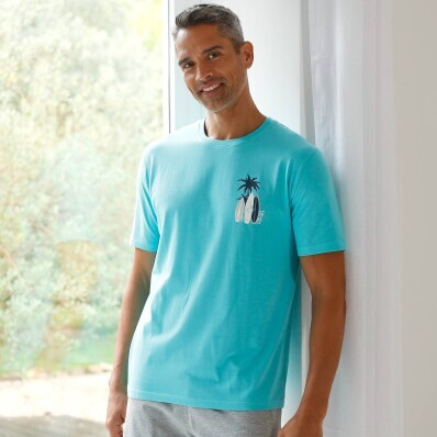 Cămașă de pijama cu mâneci scurte, motiv surf