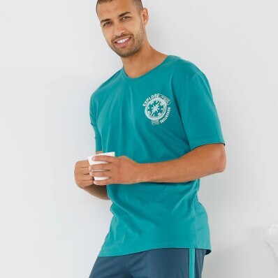 Pyžamové tričko s potlačou a krátkymi rukávmi