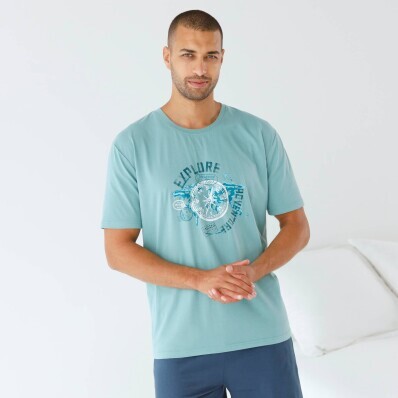 Pyžamové tričko s potlačou a krátkymi rukávmi