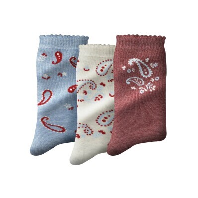 Sada 3 párů ponožek s kašmírovým vzorem